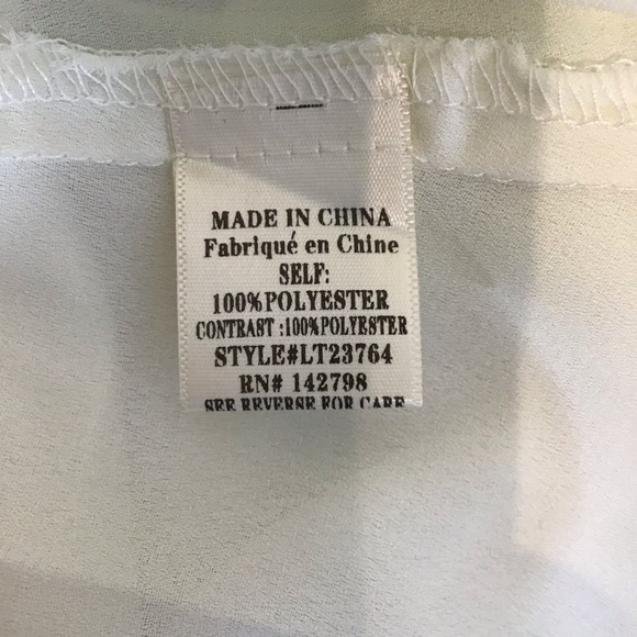 Loveriche Ivory lace trim LS blouse Small NWT - Picture 6 of 6